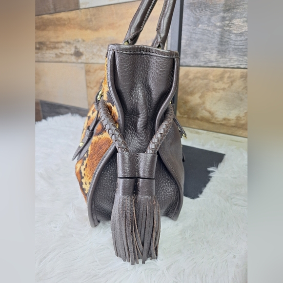 Adrienne Vittadini Animal Hair Satchel - A810458 - Picture 7 of 11